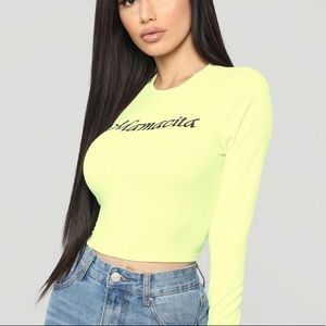 Mamacita lime cropped top